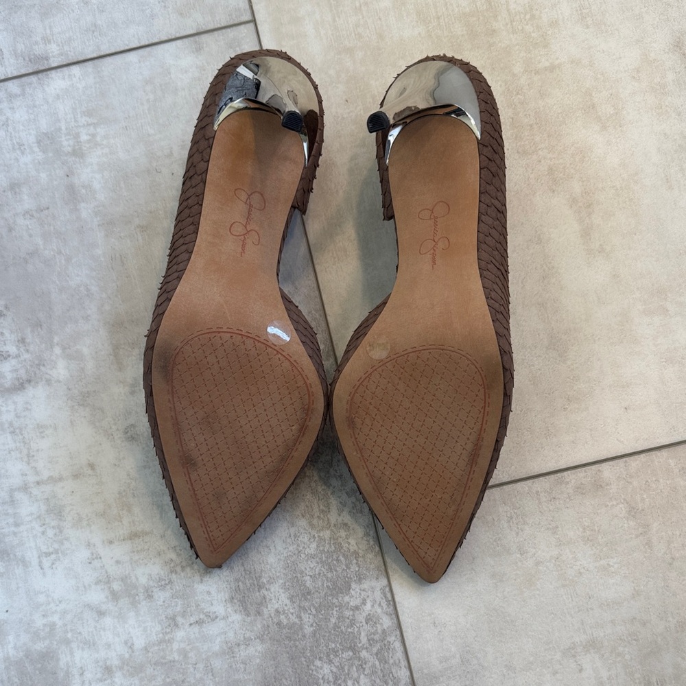 Jessica Simpson Chocolate Textured Heels - Picture 4 of 7